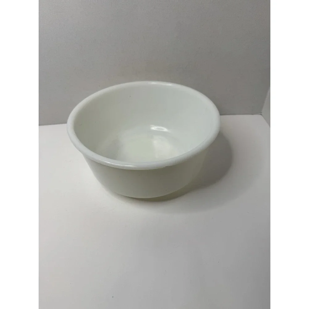 Vintage White Milk Glass‎ Mixing Bowl Pebble Bottom no Markings Preowned